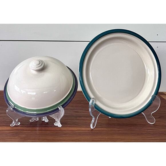 Mountain Shadow by Pfaltzgraff Round Covered Butter Dish Vintage Discontinued - Picture 3 of 9